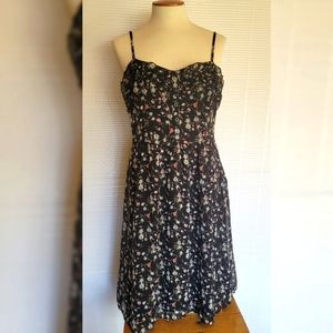 Romy black midi floral dress